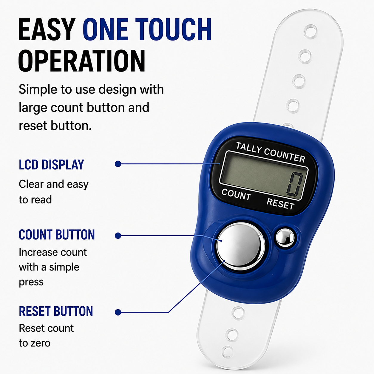 Naam Jap Counter | Mini Digital Tally Counter Finger Ring | Electronic Mantra Jap, Meditation, Prayer & Cricket Umpire (Multicolour)