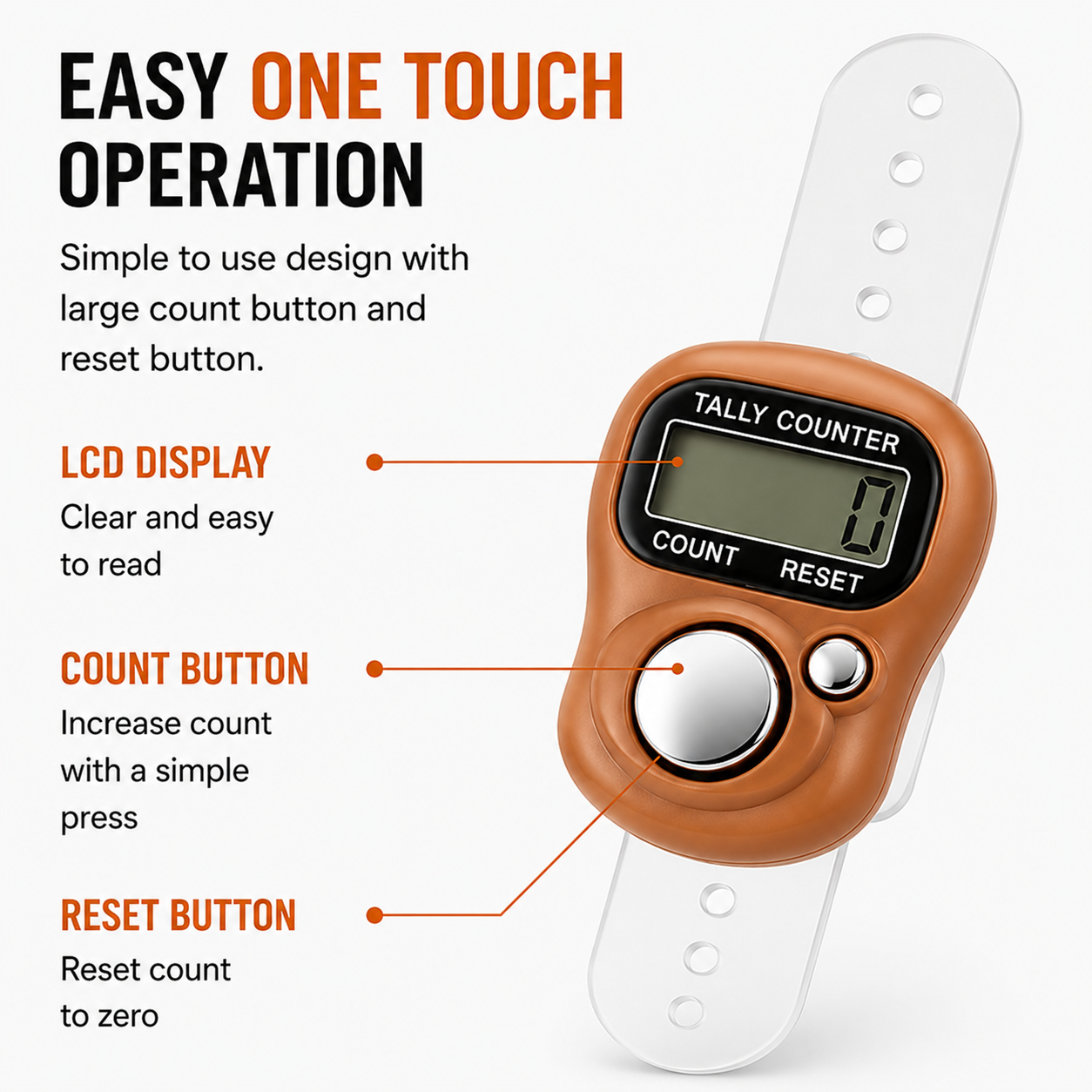 Naam Jap Counter | Mini Digital Tally Counter Finger Ring | Electronic Mantra Jap, Meditation, Prayer & Cricket Umpire (Multicolour)