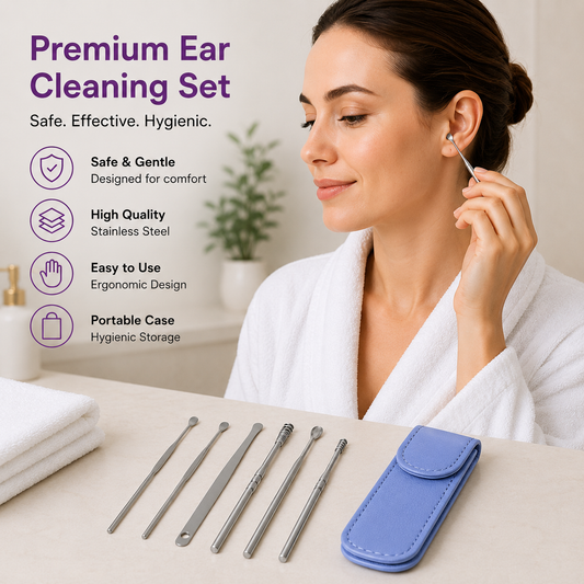 Ear Cleaner Tool Set with Storage Pack of 6 Pcs Set (Blue Colour)
