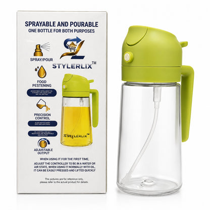 2-in-1 Oil Dispenser for Kitchen with Spray & Pour 500ml